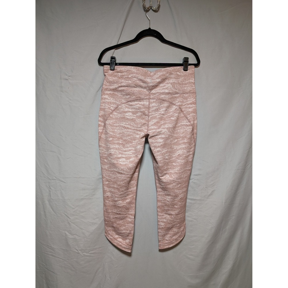 Xersion Pink Print Stretch High Rise Crop Leggings 7/8 Ankle Women's Large - Picture 3 of 4